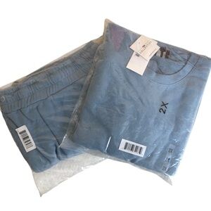 PSK Collective Womens 2X Blue Loungewear Set Sweatpants And Sweatshirt